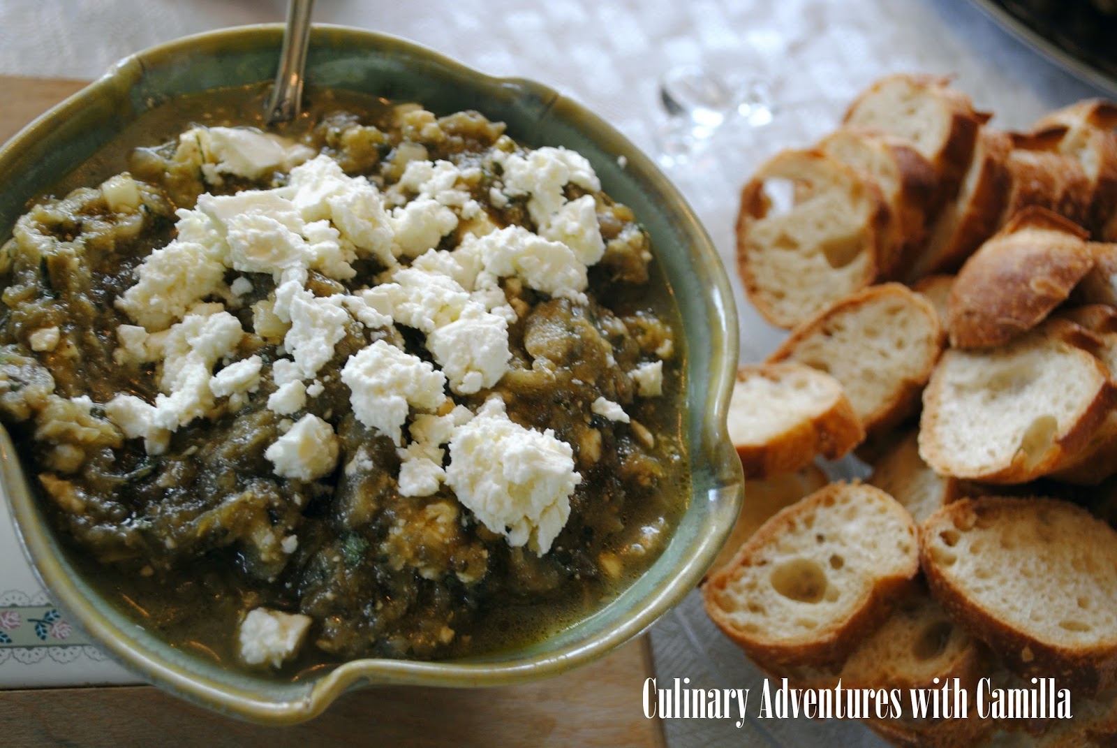 Roasted Eggplant Dip with Feta and Honey