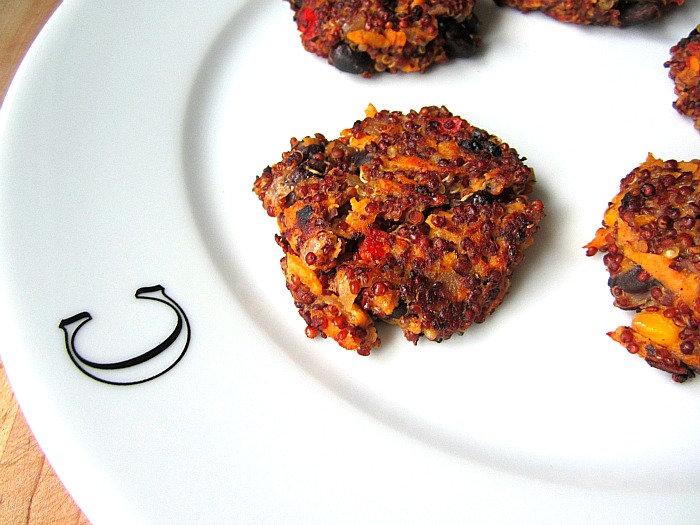 Sweet Potato w/ Quinoa & Black Bean Cakes