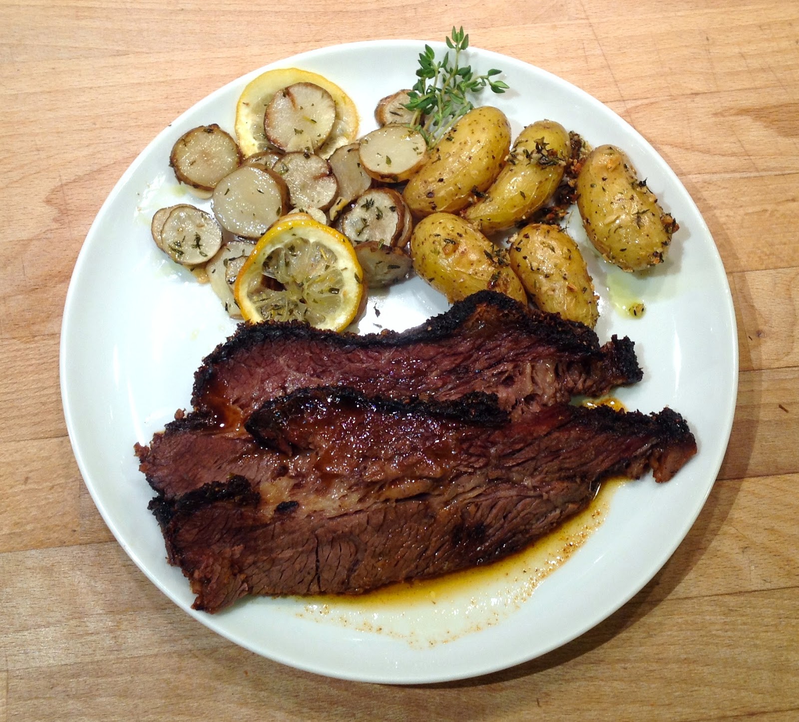 American Cooking in Denmark Brisket Roasted in a Toaster Oven.