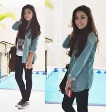 trendy jeans and tops