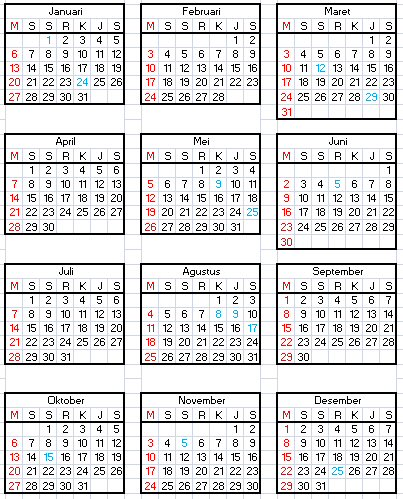 Kalender Tahun 2013 Beserta Hari Libur Nasional