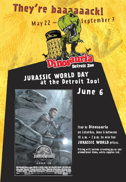 Detroit, detroit zoo, dinosaurs, Dinosauria, Jurassic World, June, event, prizes, kids, video, kids activities, fun, 