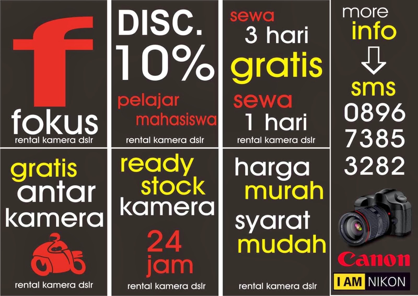 SEWA KAMERA DSLR JOGJA MURAH SEWA KAMERA JOGJA TERMURAH