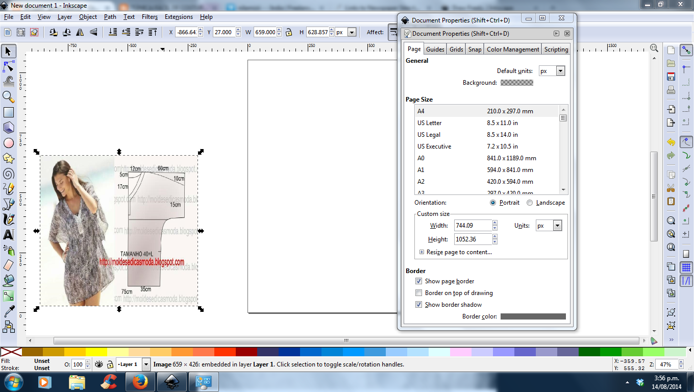 Growclothes How To Draw Your Own Pattern Part One Setting Up Inkscape To Draw Fatimas Pattern