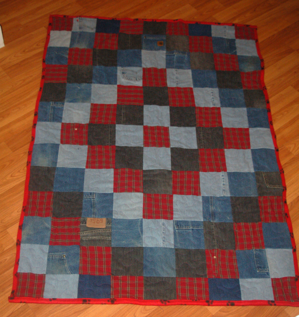 Stitchnquilt Around the World Blue Jeans Quilt