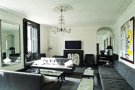 Black living room design with lighting decorating Black living room design with lighting decorating