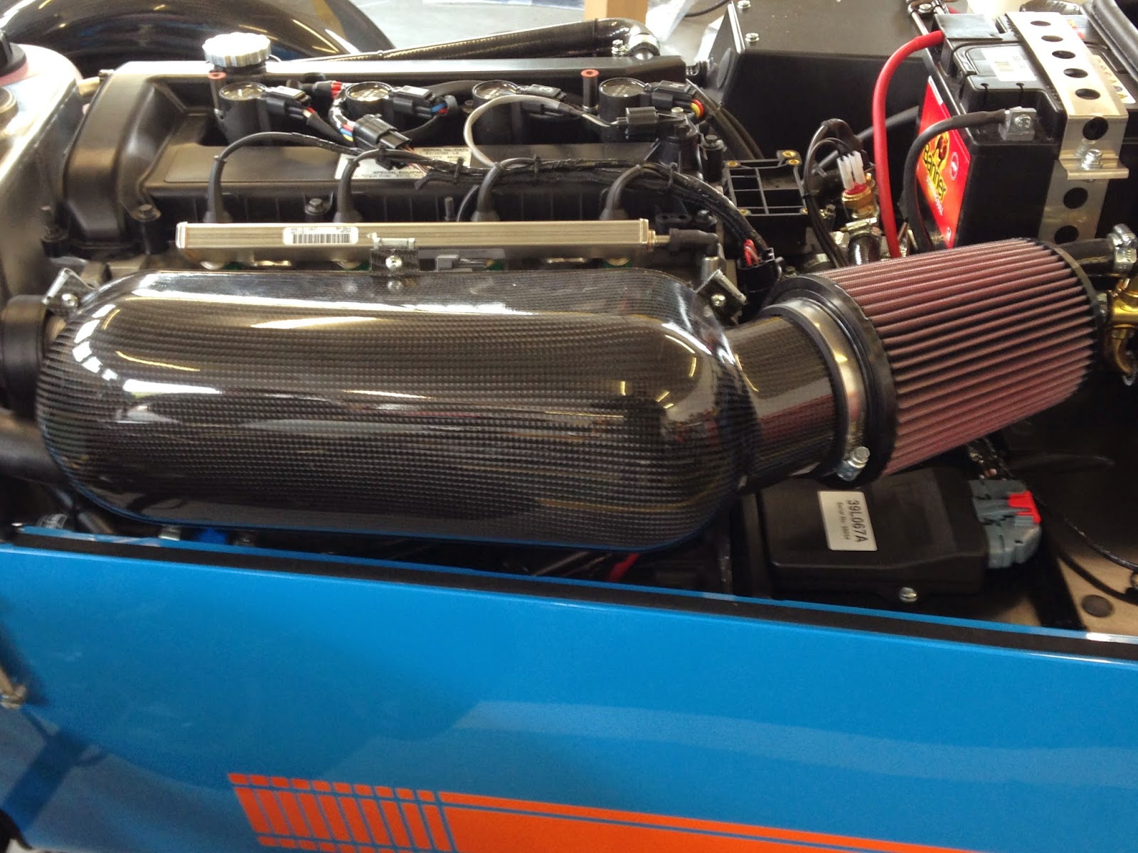 The optional track day air box and k&n air filter fitted.