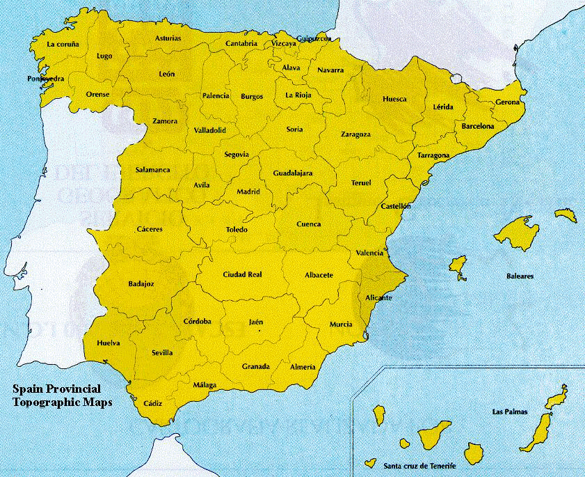 Provinces Of Spain Map