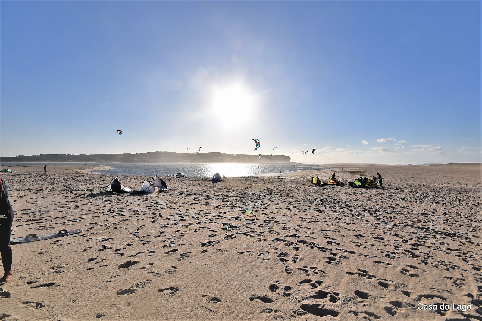 Vast white sandy beach at Foz do Arelho / Obidos lagoon