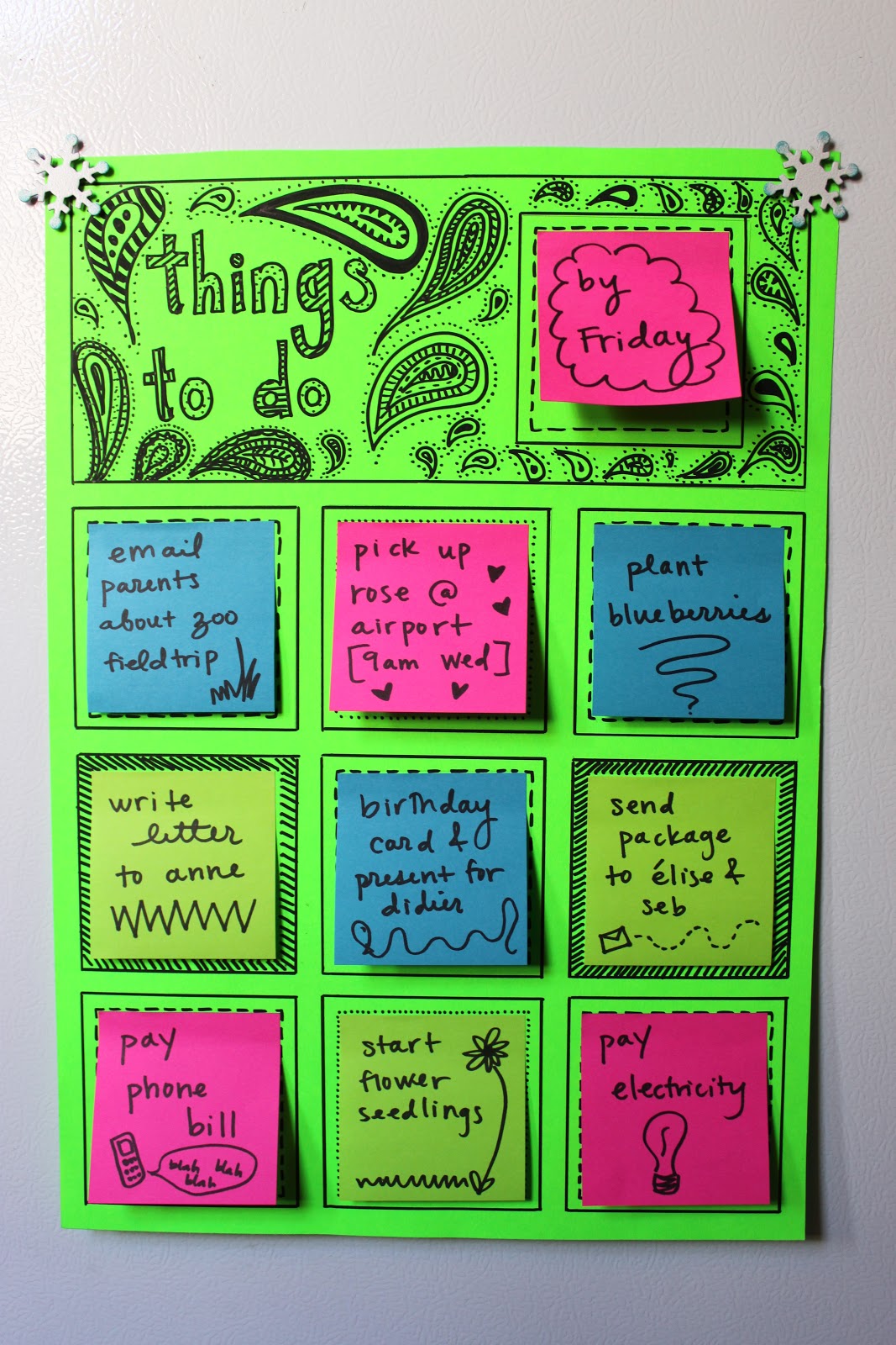 make a list of the things you'd like to do