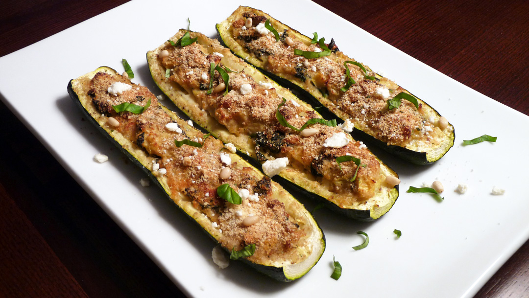 Spinach and Feta Stuffed Zucchini