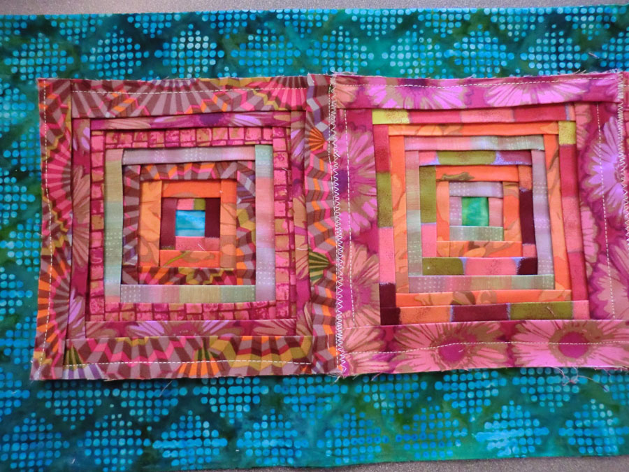 Quilt Whimsy Folded Log Cabin Class Photos.
