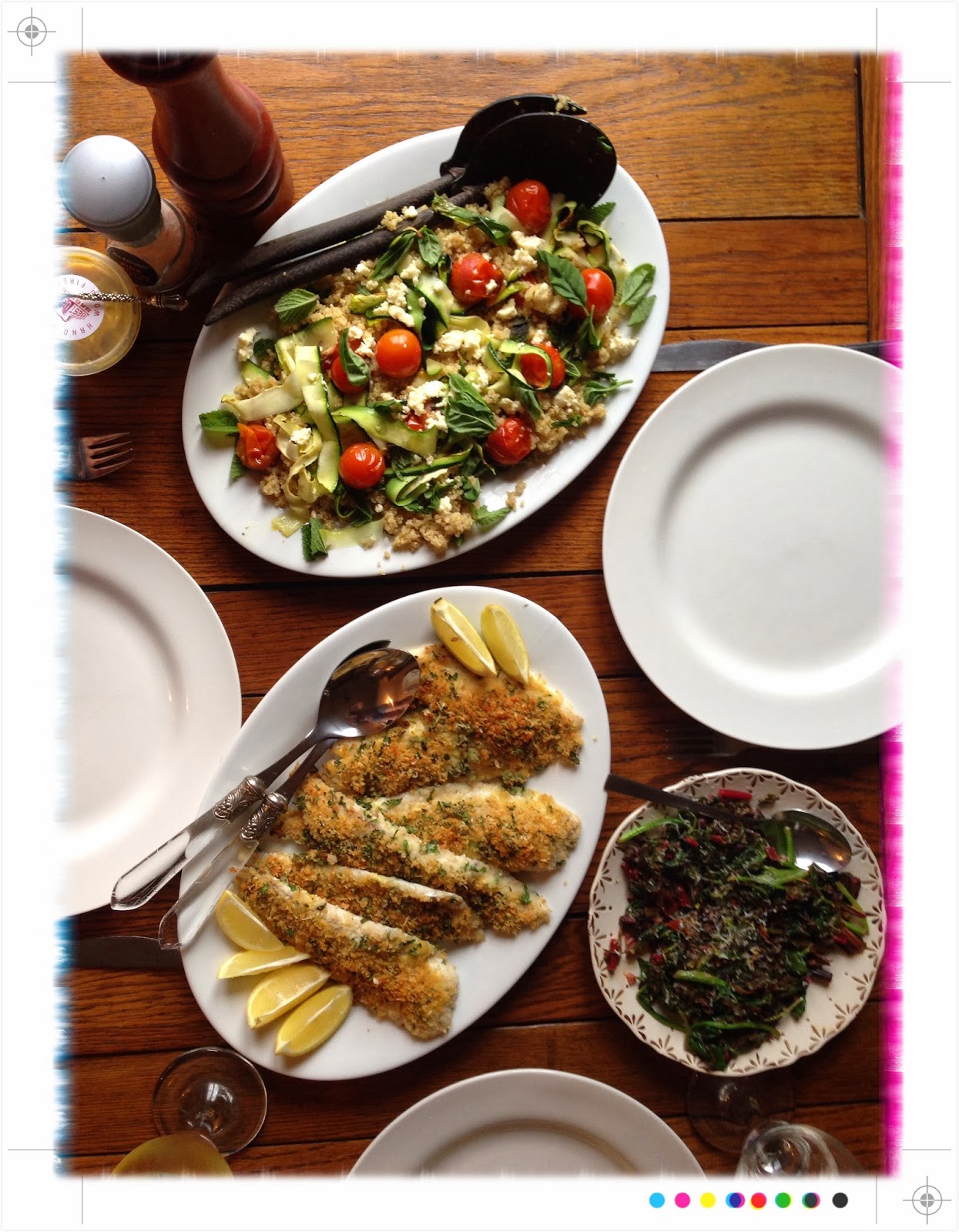 Toast Lemon, Caper & Parsley Crusted Fish with Summer Quinoa
