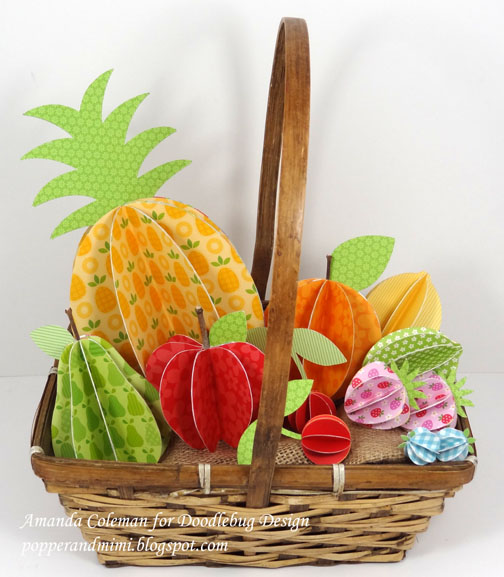 Popper and Mimi 3D Paper Fruit in a Basket