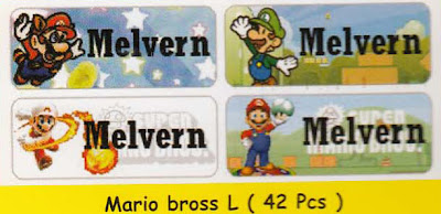 Label nama bergambar Mario Bross (L)