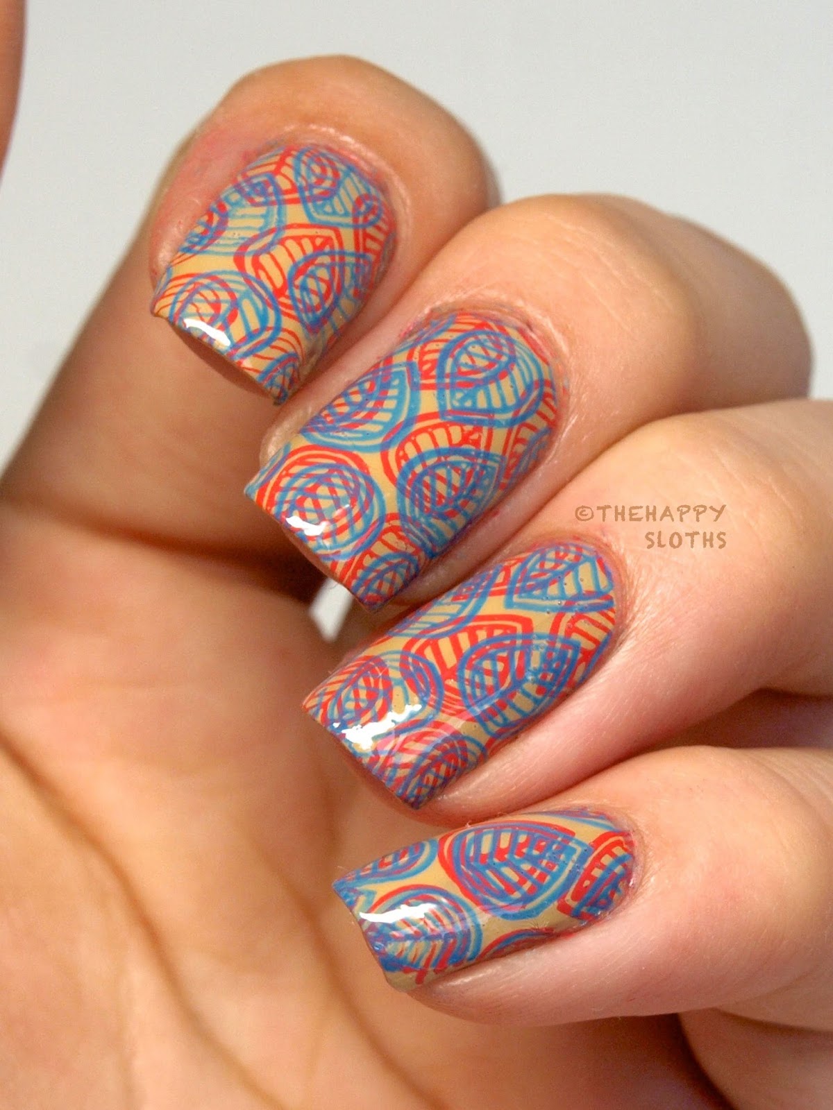 Neon on Nude Double Stamping Nail Art Design | The Happy Sloths: Beauty,  Makeup, and Skincare Blog with Reviews and Swatches