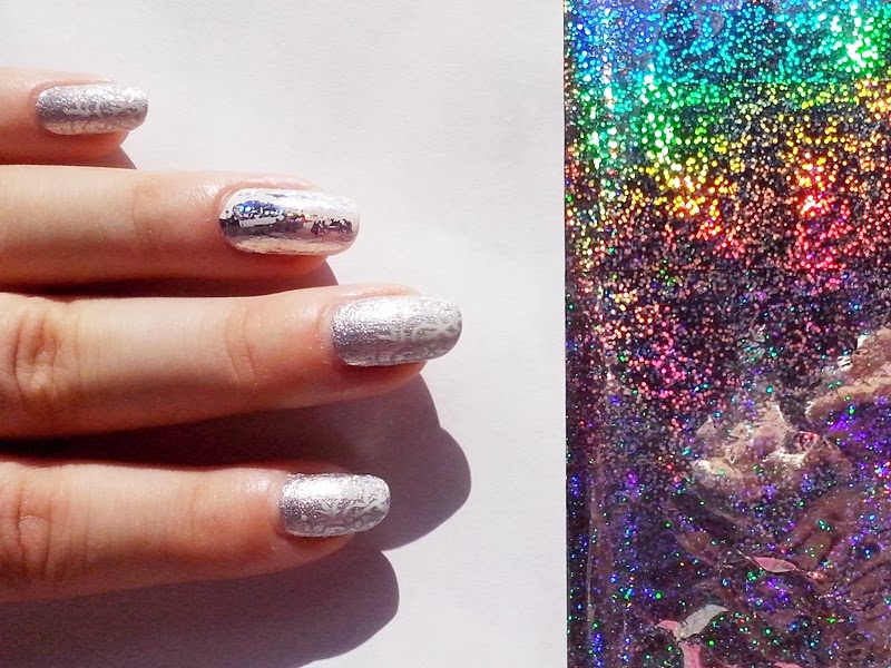 31DC2014 Day 15: DELICATE PRINT - Lace & Foil Nails