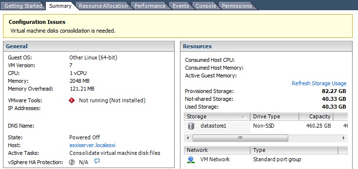 virtual machine disk consolidation is needed