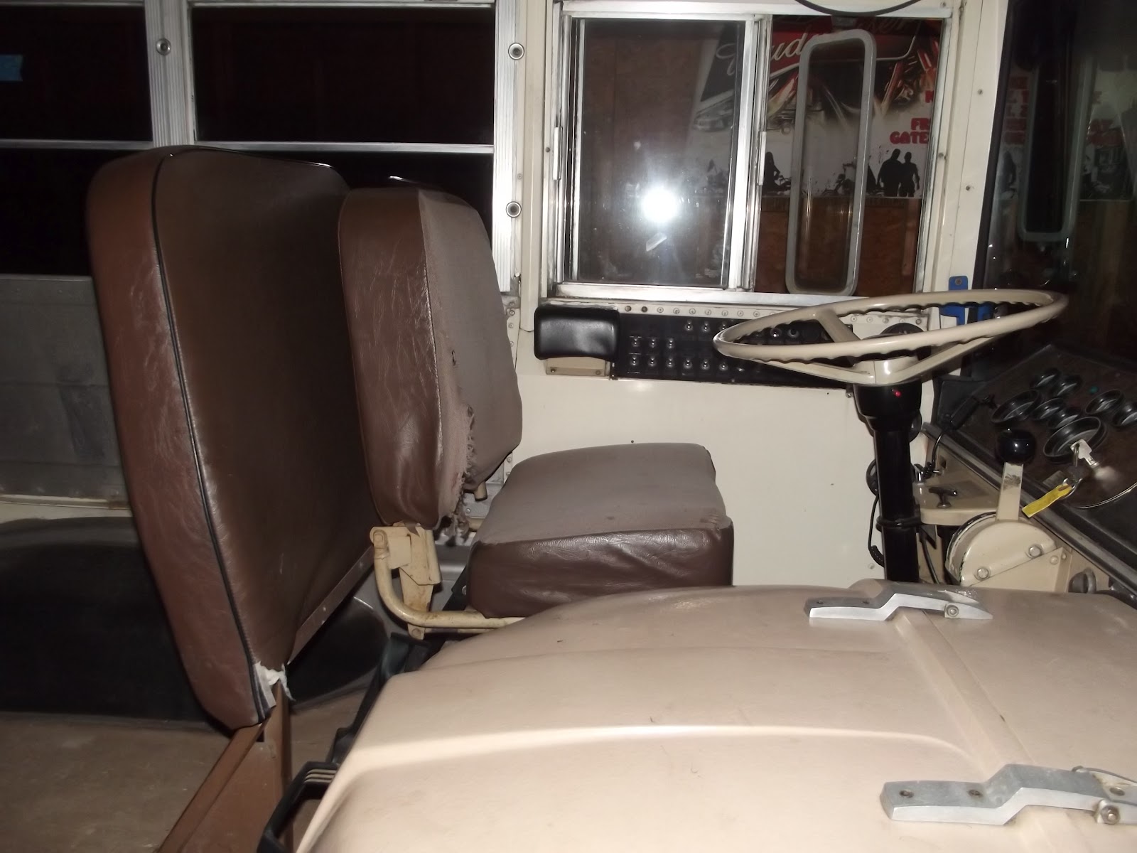 The cockpit. bluebird bus fuse box panel cover 
