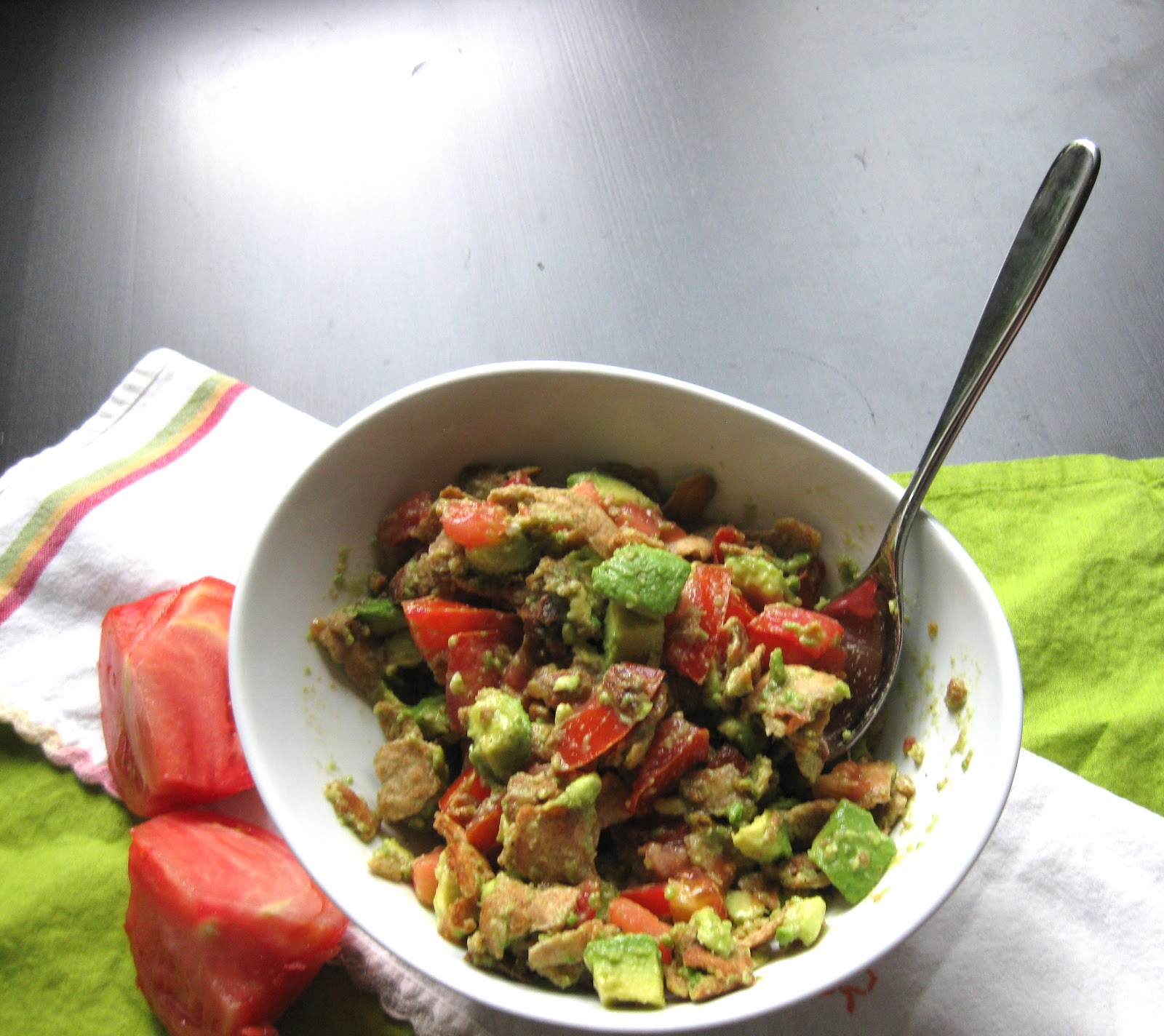 Stew or a Story: Tomato, Avocado & Garlic Pita Bread Salad
