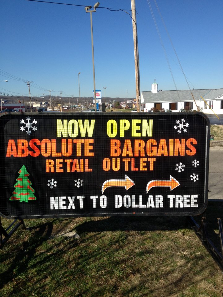 Butler County Erin's List New Sponsor Absolute Bargains..Hamilton's Newest Outlet Store!