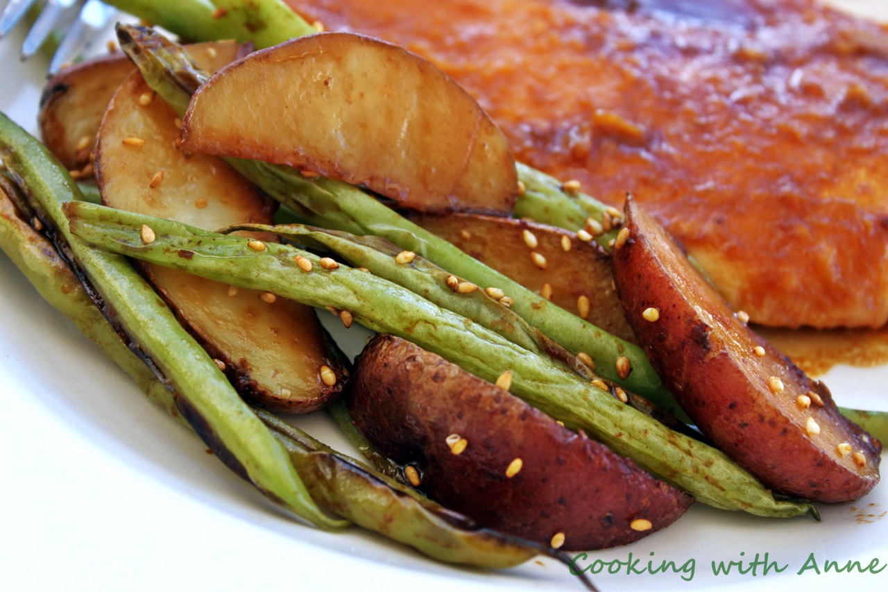 Cooking with Anne Ponzu Chicken with Sesame Green Beans and Potatoes