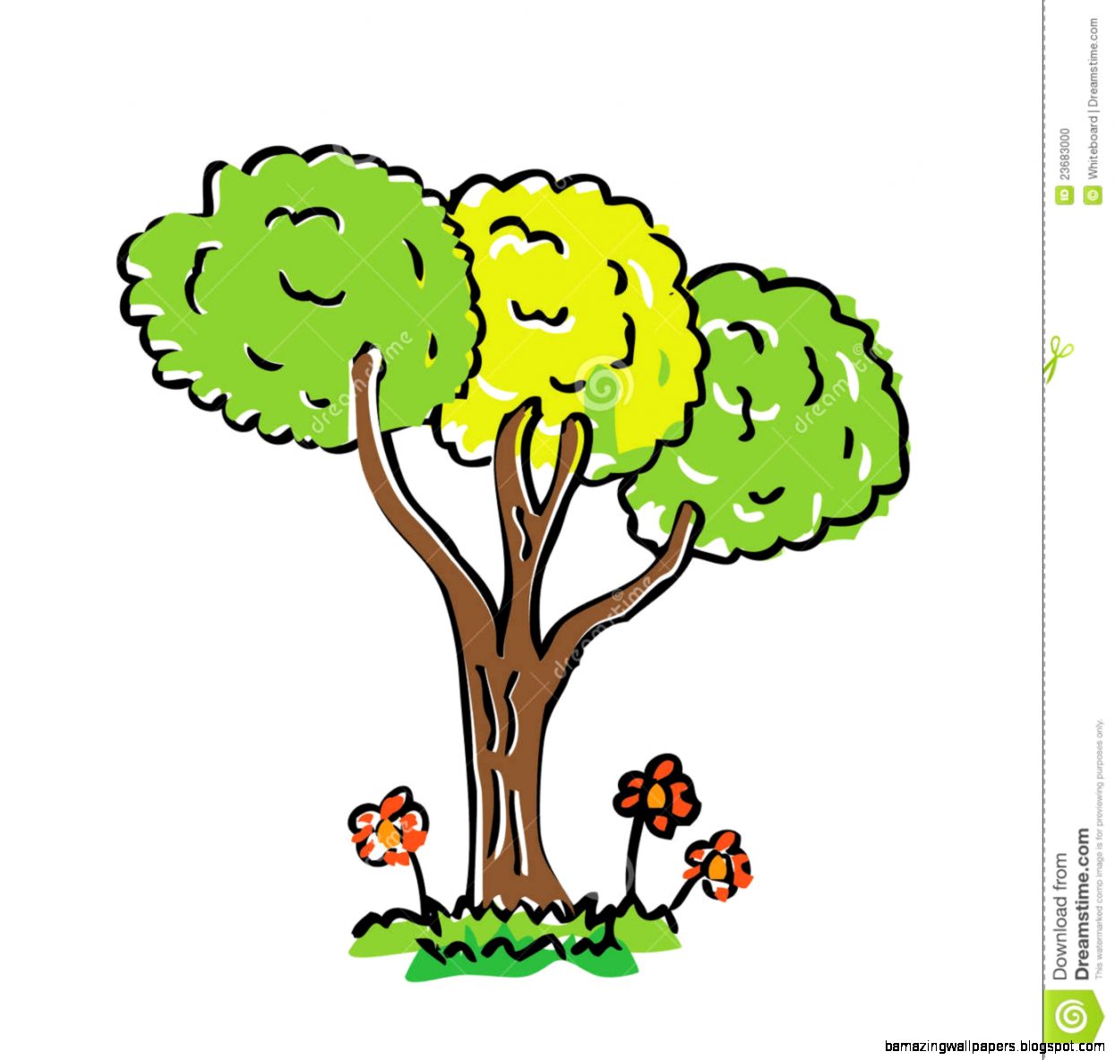 Cartoon Drawing Tree With Color Stock Photo Image 23683000 Cartoon Drawing Tree With Color Stock Photo Image 23683000