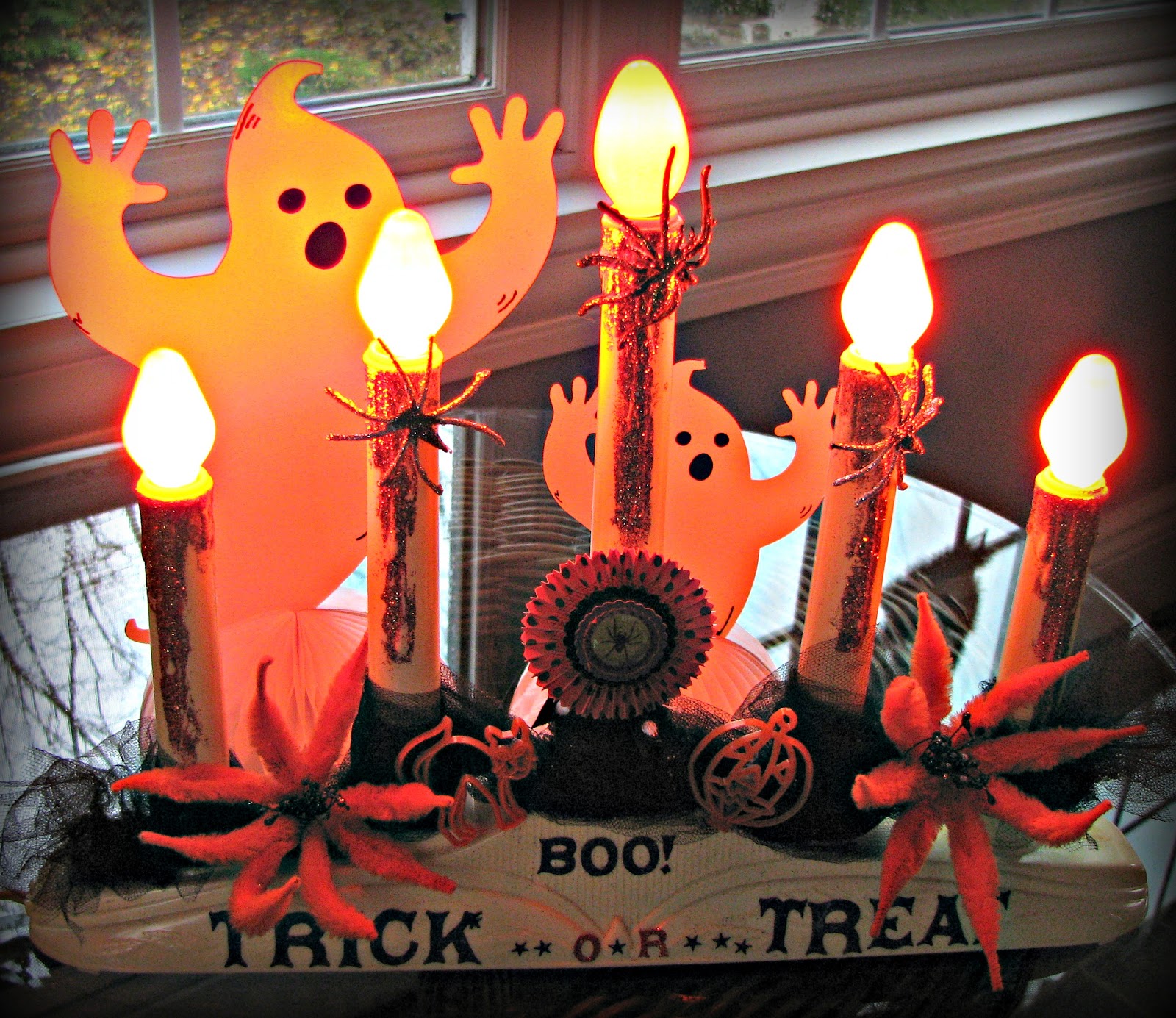Musings from Kim K. Halloween window candles...