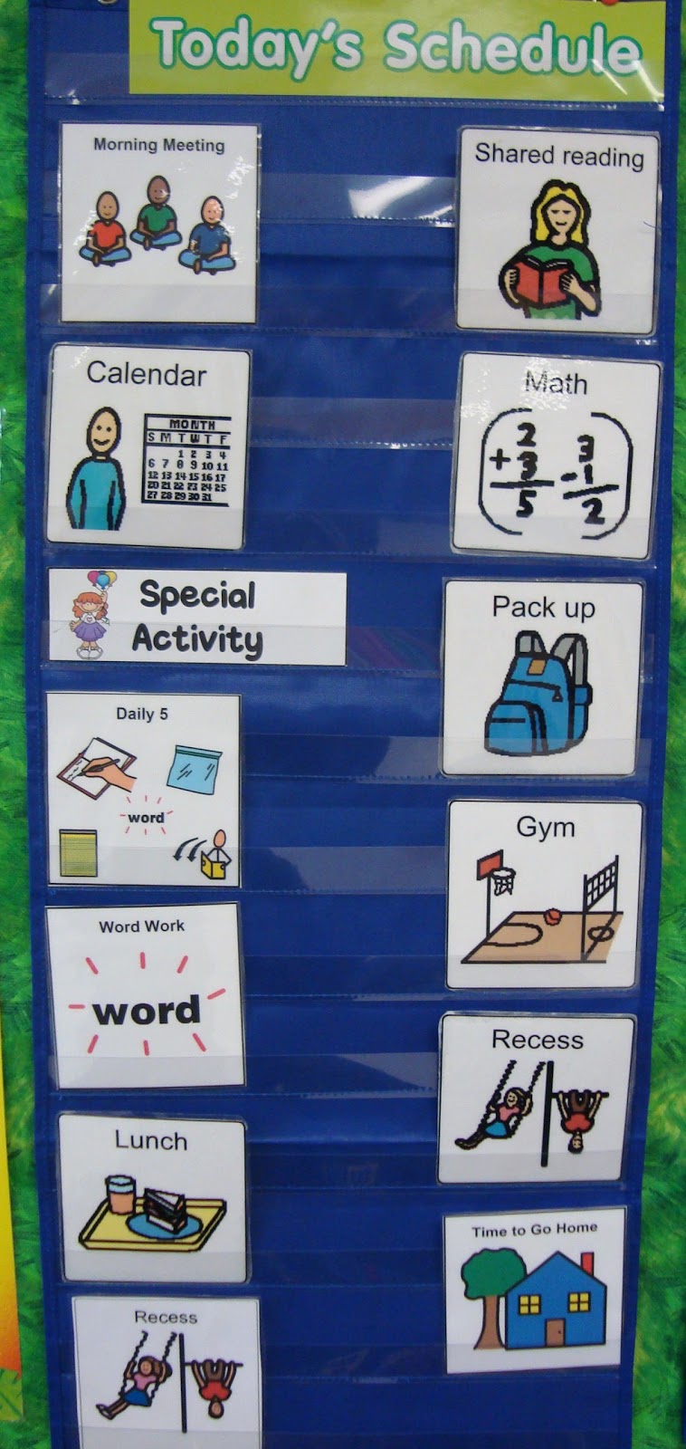 My First Grade Backpack Visual Schedule