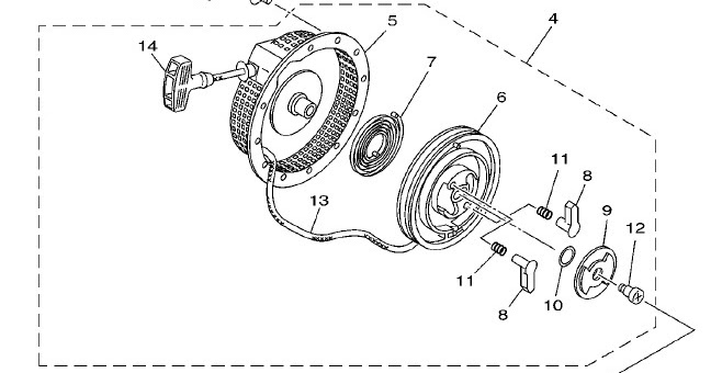 yamahagenuineparts com yamaha mz300 mz360 pull starter