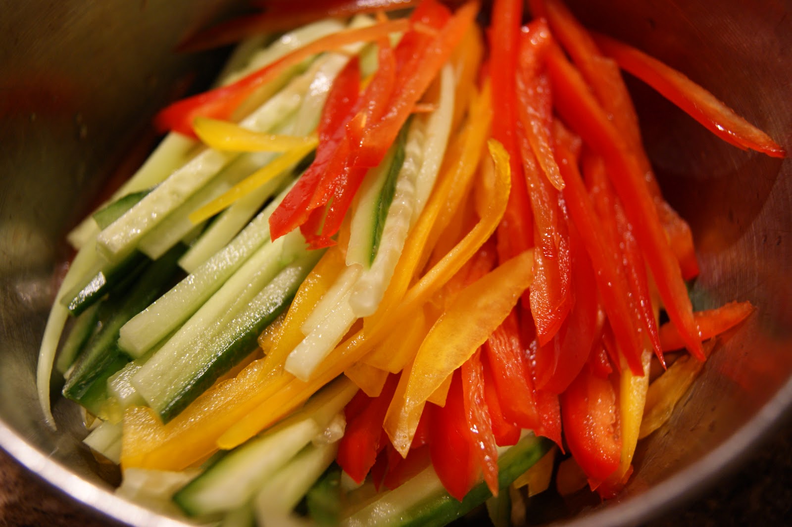 The Lunch Lady Julienned Bell Pepper Vinaigrette