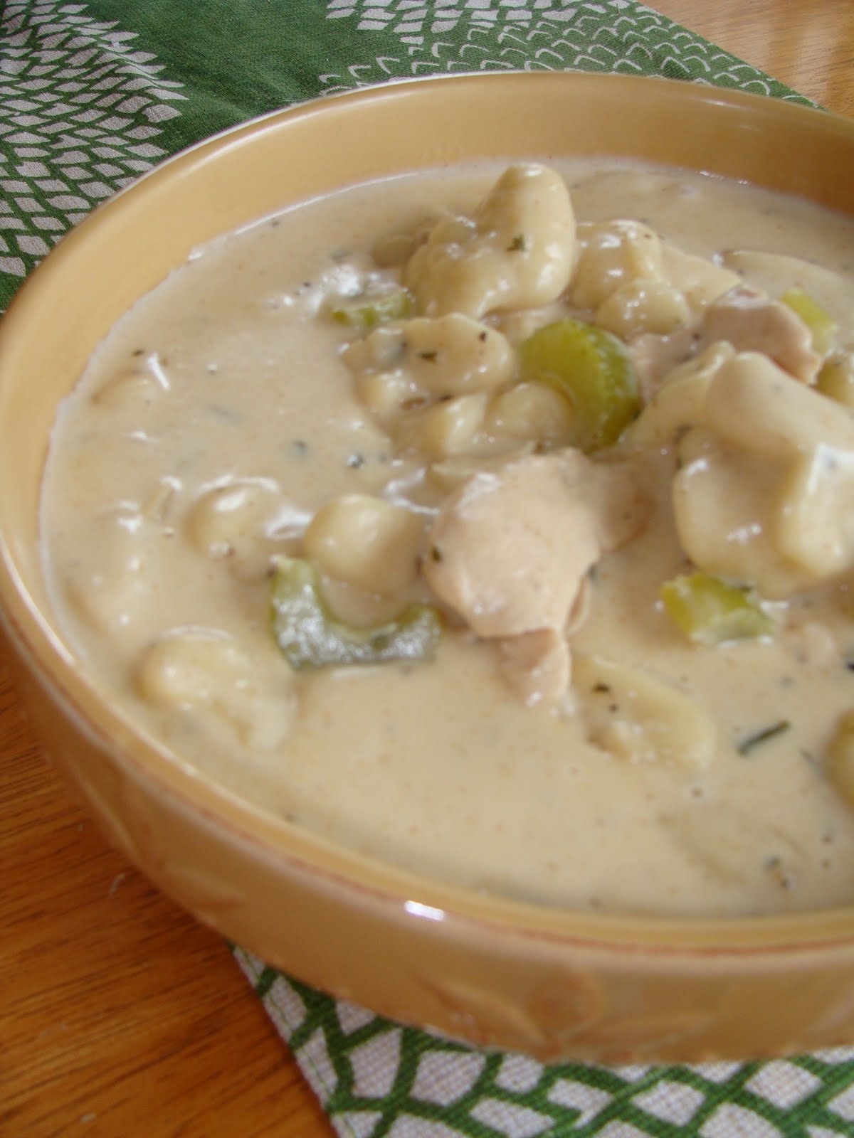 Just Cooking Cream of Chicken Soup with Gnocchi Dumplings