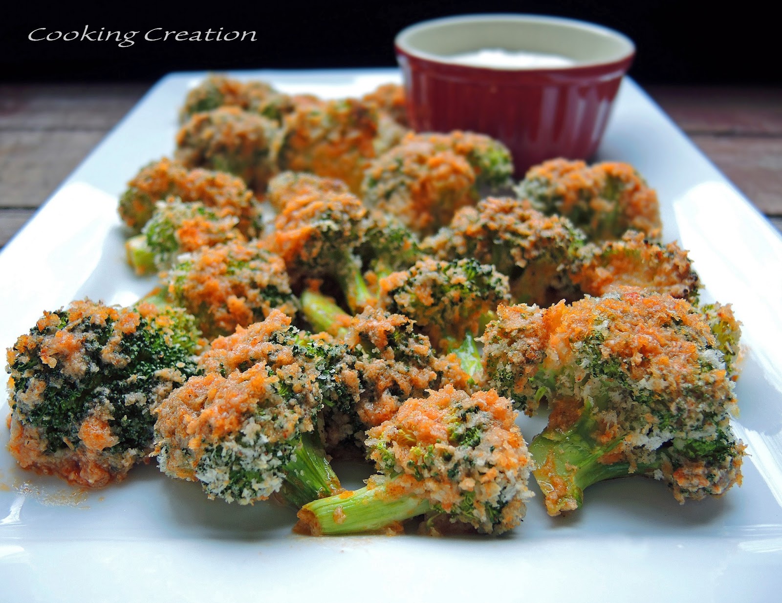 Cooking Creation Baked Buffalo Broccoli Bites