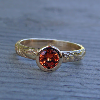 orange sapphire ring