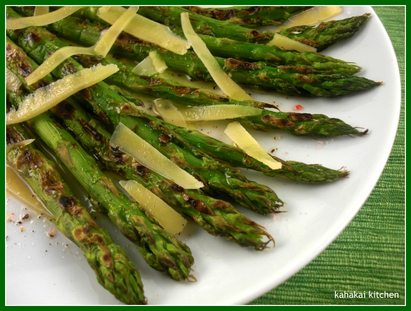 Kahakai Kitchen Grilled Asparagus with Olive Oil, Lemon and Parmesan