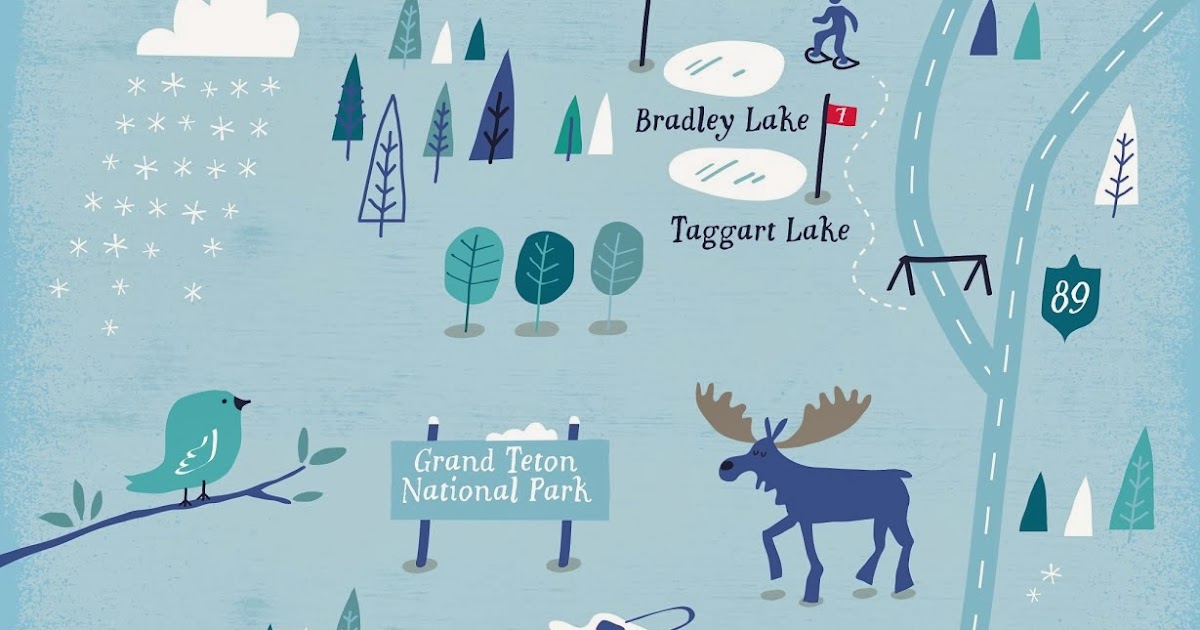 I Draw Maps Ice Skating Rink map for Jackson Hole Magazine