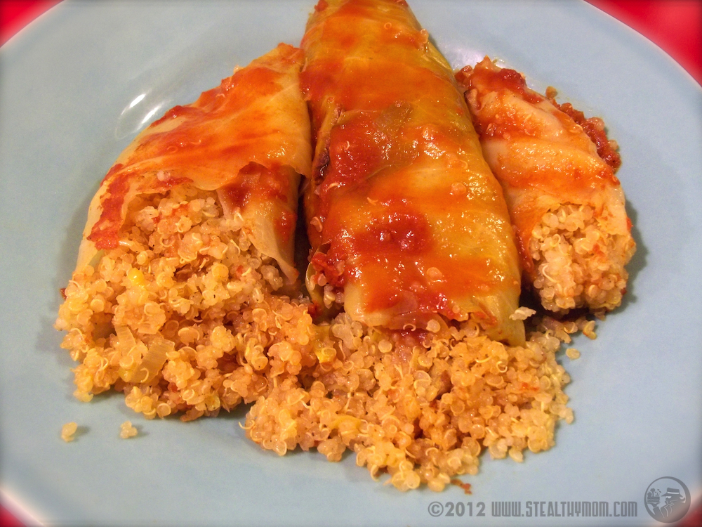 Stealthy Mom Quinoa Cabbage Rolls (gluten free, vegan)