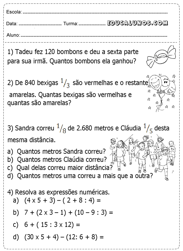 Tadeu fez 120 bombons e deu a sexta parta para sua irmã. Quantos bombons ela ganhou