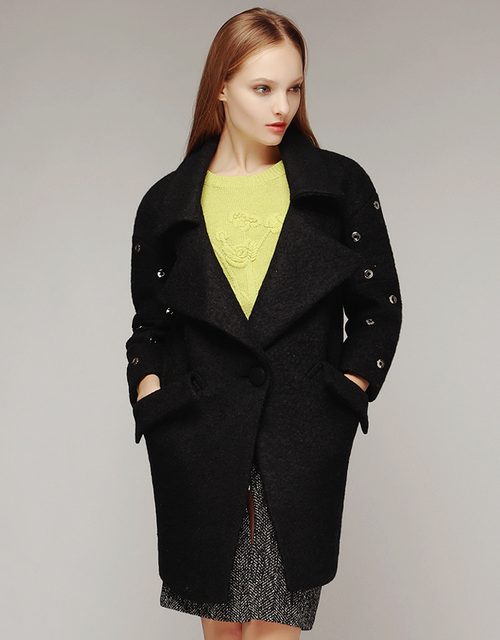 Punching out Studded Cocoon Coat