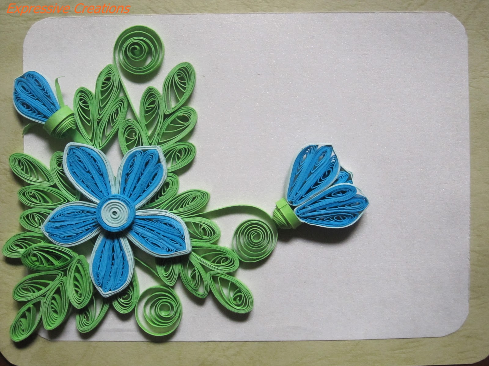 Paperie Expressions Quilled blue flowers