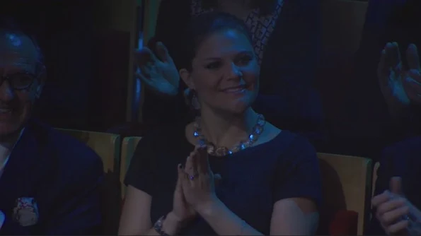 Crown Princess Victoria of Sweden and Prince Daniel attended the aid concert 'Playing for Life' for refugees in Europe in Berwaldhallen