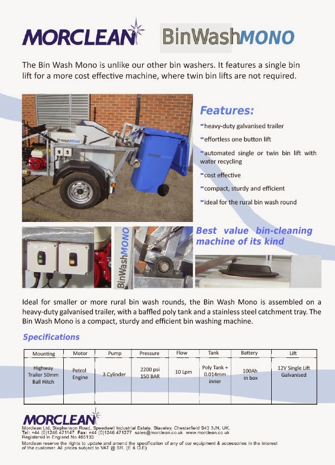 Morclean MONO Wheelie Bin Wash Machine