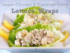 Vegan Chicken and Macaroni Salad Lettuce Wraps