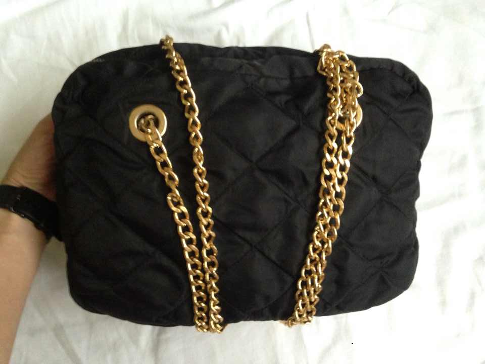 prada quilted nylon chain bag