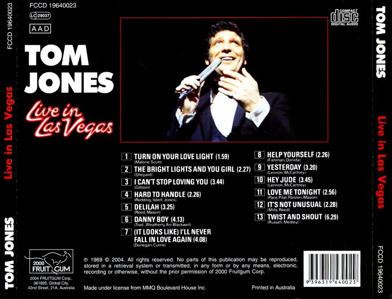 My music new Tom Jones Live in Las Vegas