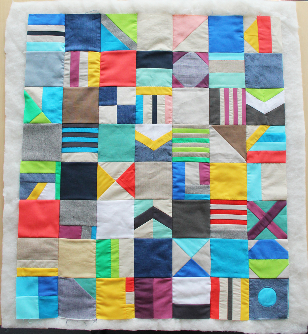 Zipper Teeth Mixed Fabric Mini Quilt