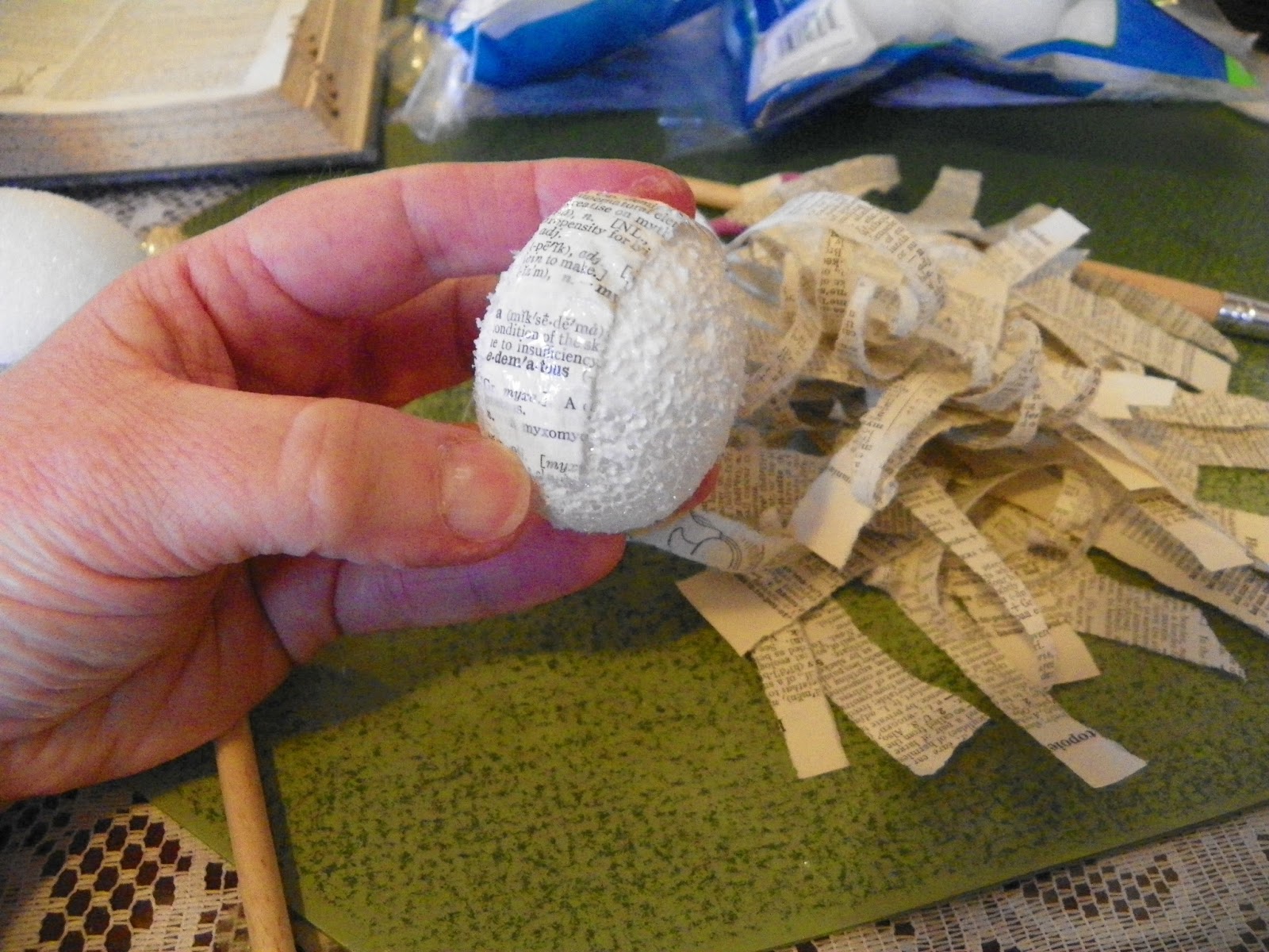 Dicky Bird's Nest Dictionary Covered Primitive Easter Eggs