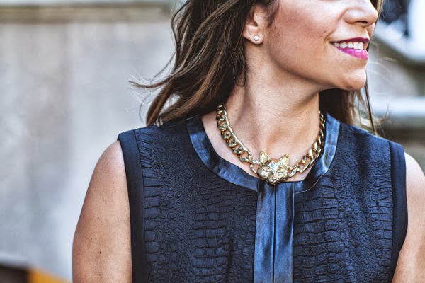 statement necklace corporate catwalk; black dress; black dresses; how to wear black dress to work; valentino studded heels; studded heels; black heels; black purse; fendi; fendi 2jour; NYC fashion blogger; fashion blogger; fashion