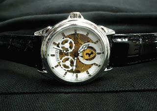 Jam tangan Ferrari Skeleton Leather Black