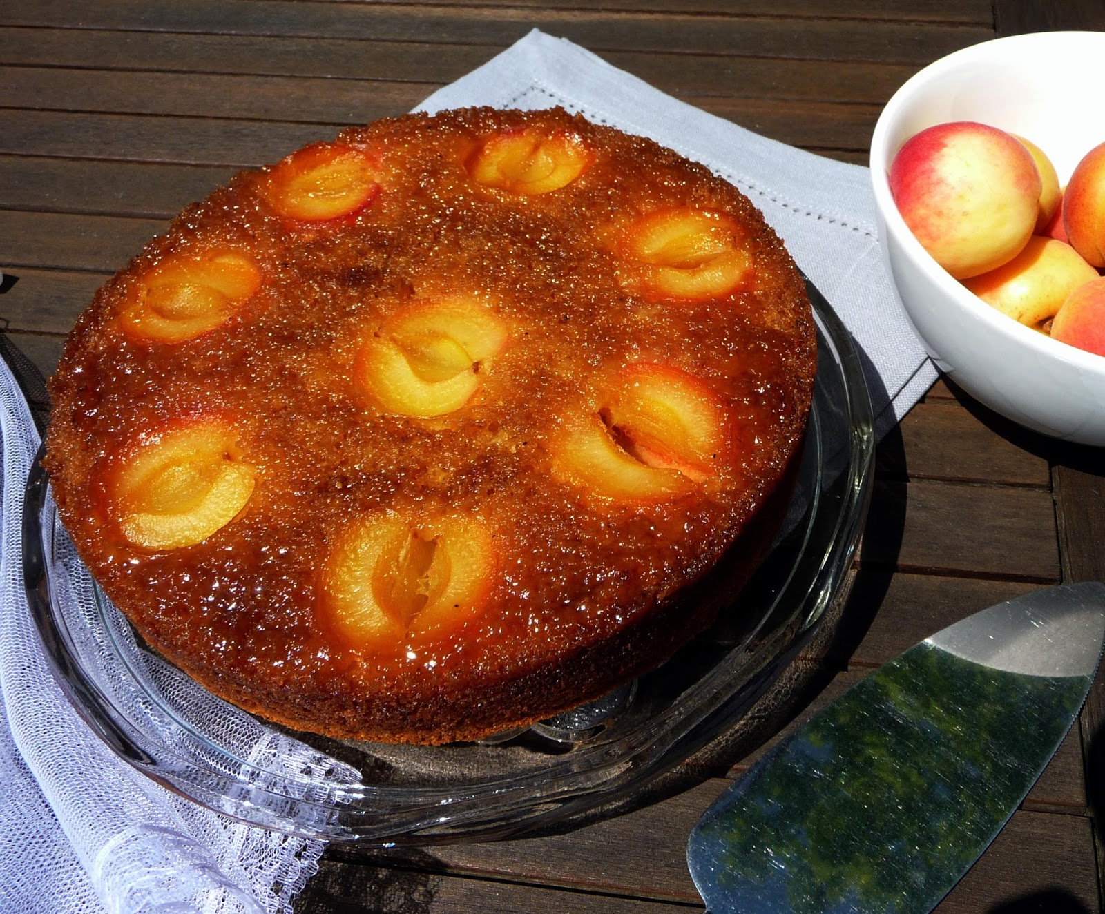 Lancashire Food Apricot upside down cake, a fruity delight.